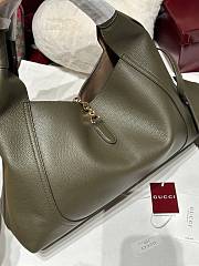 Gucci Softbit Maxi Shoulder Bag Forest Green Grainy Leather - 46x26x16cm - 5