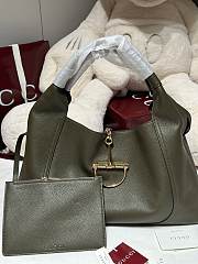 Gucci Softbit Maxi Shoulder Bag Forest Green Grainy Leather - 46x26x16cm - 3