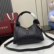 Gucci Softbit Medium Top Handbag Black Grainy Leather - 27.5x21x16cm - 5