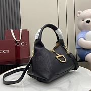 Gucci Softbit Medium Top Handbag Black Grainy Leather - 27.5x21x16cm - 4