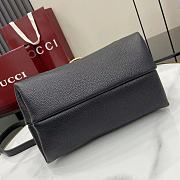 Gucci Softbit Medium Top Handbag Black Grainy Leather - 27.5x21x16cm - 3
