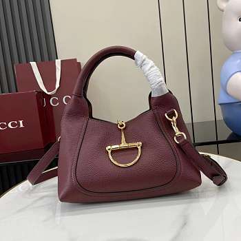 Gucci Softbit Medium Top Handbag Rosso Ancora Red Grainy Leather - 27.5x21x16cm