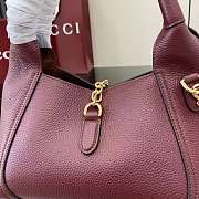 Gucci Softbit Medium Top Handbag Rosso Ancora Red Grainy Leather - 27.5x21x16cm - 4