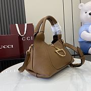 Gucci Softbit Medium Top Handbag Brown Grainy Leather - 27.5x21x16cm - 6