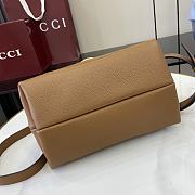 Gucci Softbit Medium Top Handbag Brown Grainy Leather - 27.5x21x16cm - 5