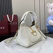 Gucci Softbit Medium Top Handbag White Grainy Leather - 27.5x21x16cm - 6