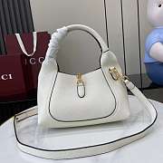 Gucci Softbit Medium Top Handbag White Grainy Leather - 27.5x21x16cm - 5