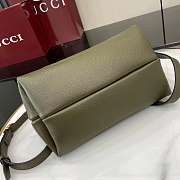 Gucci Softbit Medium Top Handbag Forest Green Grainy Leather - 27.5x21x16cm - 3