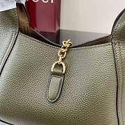 Gucci Softbit Medium Top Handbag Forest Green Grainy Leather - 27.5x21x16cm - 2
