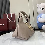 Gucci Softbit Medium Top Handbag Taupe Grainy Leather - 27.5x21x16cm - 5