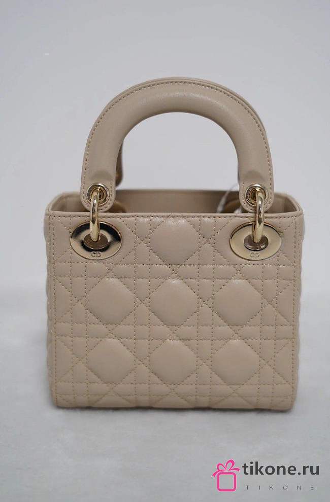 Mini Lady Dior Bag Beige Cannage Lambskin - 17x15x7cm - 1