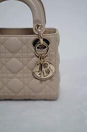 Mini Lady Dior Bag Beige Cannage Lambskin - 17x15x7cm - 5