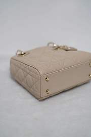 Mini Lady Dior Bag Beige Cannage Lambskin - 17x15x7cm - 4