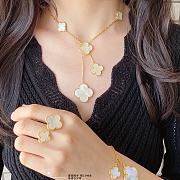 VCA Magic Alhambra Necklace 6 Motifs 18K Yellow Gold Mother-of-pearl  - 4