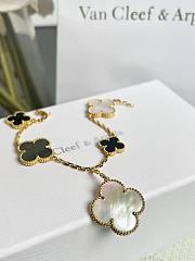VCA Magic Alhambra Bracelet 5 Motifs 18K Yellow Gold Mother-of-pearl Onyx  - 6