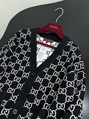 Gucci Reversible GG Wool Jacquard Cardigan in Black and White - 4