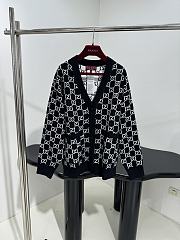 Gucci Reversible GG Wool Jacquard Cardigan in Black and White - 2