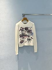 Dior Souvenir Embroidered Sweater White Multicolor Cashmere Knit - 4