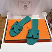 Hermes Oran Sandals Rubber Oxford Green - 2