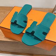 Hermes Oran Sandals Rubber Oxford Green - 3