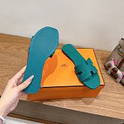 Hermes Oran Sandals Rubber Oxford Green - 4