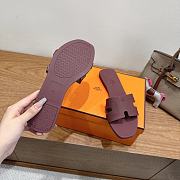 Hermes Oran Sandals Rubber Burgundy - 2
