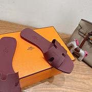 Hermes Oran Sandals Rubber Burgundy - 4