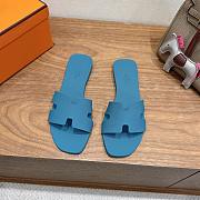Hermes Oran Sandals Rubber Blue - 3