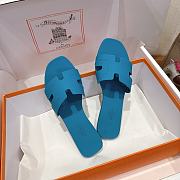Hermes Oran Sandals Rubber Blue - 4