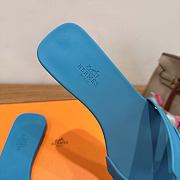 Hermes Oran Sandals Rubber Blue - 5