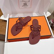 Hermes Island Sandals Rubber Burgundy - 2