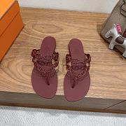 Hermes Island Sandals Rubber Burgundy - 4