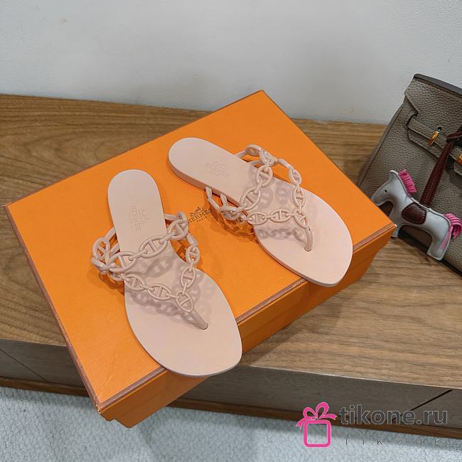 Hermes Island Sandals Rubber Beige - 1