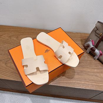 Hermes Oran Sandals Rubber Beige