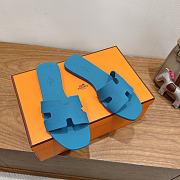 Hermes Oran Sandals Rubber Blue - 1