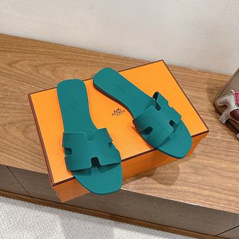 Hermes Oran Sandals Rubber Oxford Green