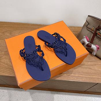 Hermes Island Sandals Rubber Purple