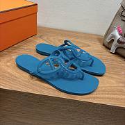 Hermes Egerie Sandals Rubber Blue - 6