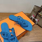 Hermes Egerie Sandals Rubber Blue - 4
