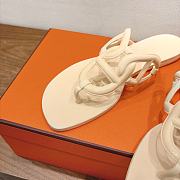 Hermes Egerie Sandals Rubber Beige - 6