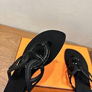Hermes Egerie Sandals Rubber Black - 6