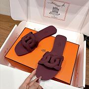 Hermes Aloha Sandal Rubber Burgundy - 1