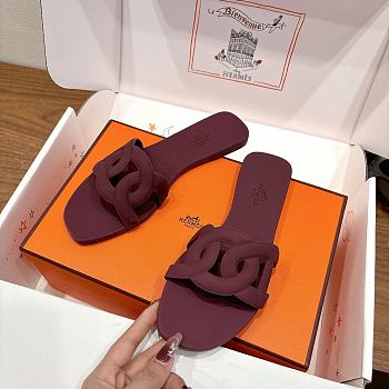 Hermes Aloha Sandal Rubber Burgundy