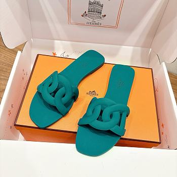 Hermes Aloha Sandal Rubber Oxford Green