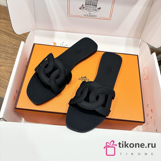 Hermes Aloha Sandal Rubber Black - 1