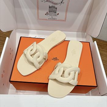 Hermes Aloha Sandal Rubber Beige