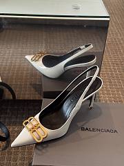 Balenciaga Slingback Pumps White Gold 8cm - 3
