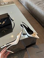 Balenciaga Slingback Pumps White Gold 8cm - 4