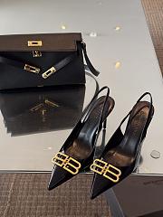 Balenciaga Slingback Pumps Black Gold 8cm - 4