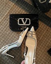 Balenciaga Diamond Buckle Heeled Sandals White Patent 8.5cm - 2